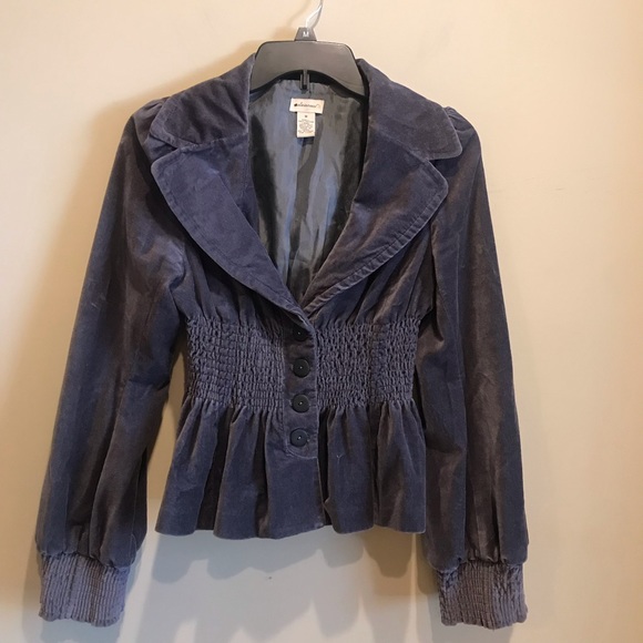 Anthropologie Jackets & Blazers - Elevenses Anthropologie Velvet Gray Jacket 8